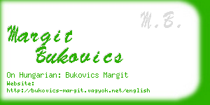 margit bukovics business card